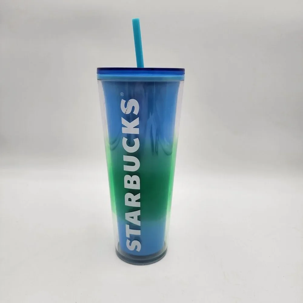 Starbucks Spring 2023 Blue Blossom Color Change with‎ Swirl Straw Topper Tumbler